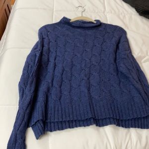 Blue turtle neck sweater